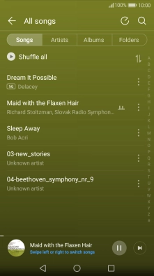 Press the song title at the bottom of the screen. Press the song title at the bottom of the screen.