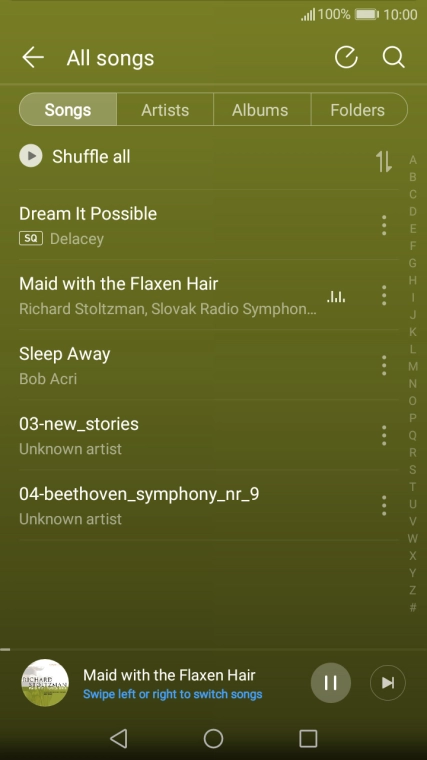 Press the song title at the bottom of the screen. Press the song title at the bottom of the screen.