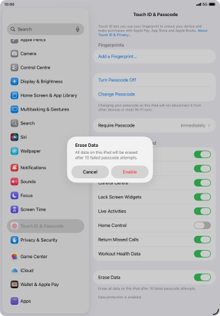 If you turn on the function, press Enable. If you turn on the function, press Enable.