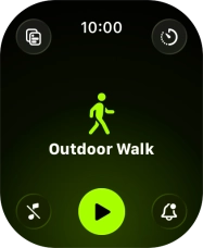 Slide your finger up or down on the screen to select the required training activity.