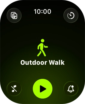 Slide your finger up or down on the screen to select the required training activity.