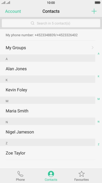 Press the add contact icon.