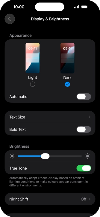 Press the indicator next to 