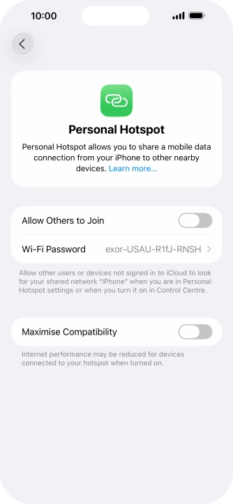 Press Wi-Fi Password and key in the required password.