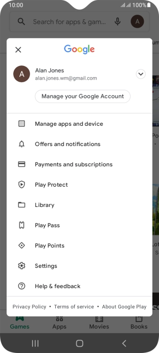 Press Manage apps and device.