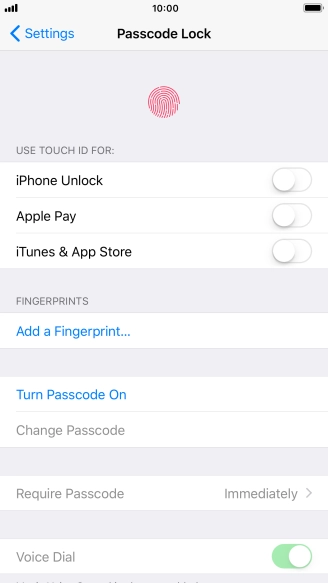 Press Add a Fingerprint... and follow the instructions on the screen to add your fingerprint.