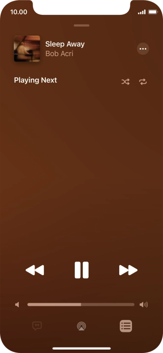 Press the shuffle icon to turn the function on or off. Press the shuffle icon to turn the function on or off.