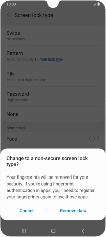 Press Remove data.