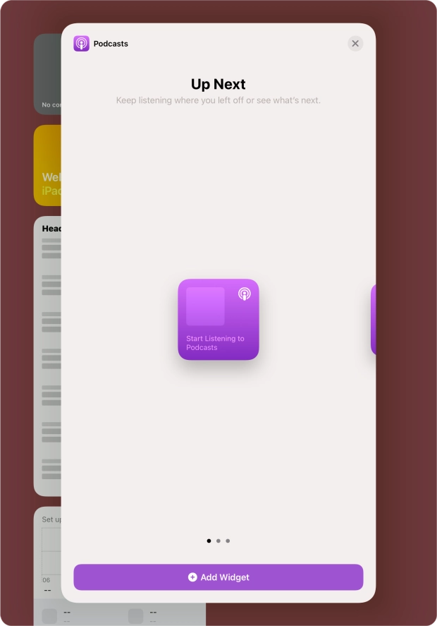 Press Add Widget.