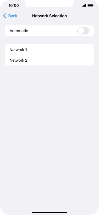 If you turn off the function, press the required network.