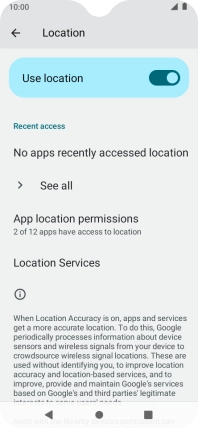 Press App location permissions. Press App location permissions.