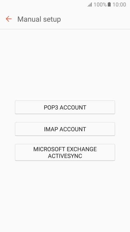 Press POP3 ACCOUNT. Press POP3 ACCOUNT.