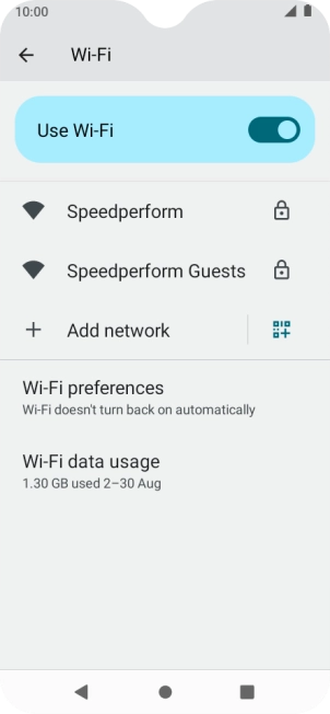 Press the required Wi-Fi network. Press the required Wi-Fi network.