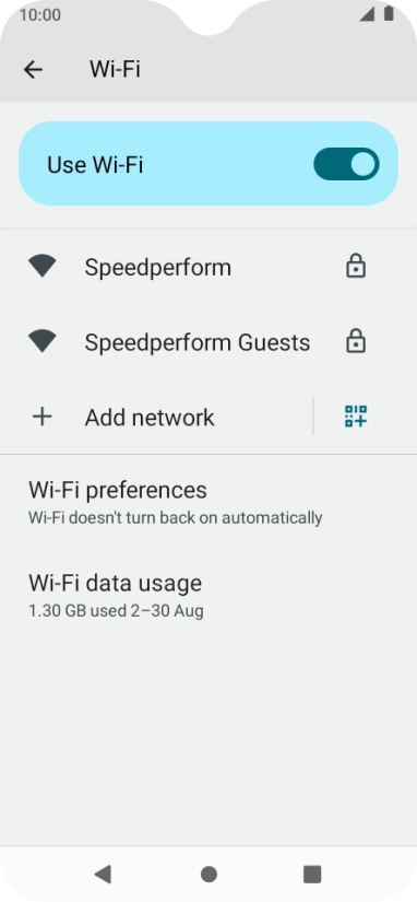 Press the required Wi-Fi network. Press the required Wi-Fi network.