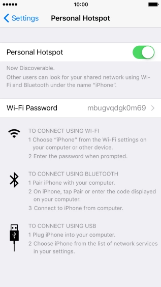 Press Wi-Fi Password and key in the required password.