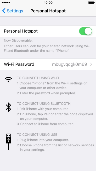 Press Wi-Fi Password and key in the required password.