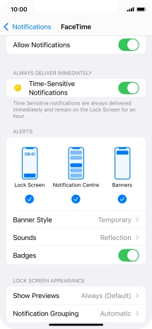 Press the indicator next to 