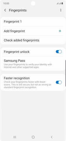 Press the indicators next to the required settings to turn them on or off.