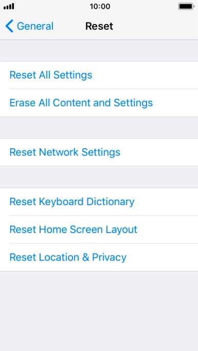 Press Reset All Settings. Press Reset All Settings.