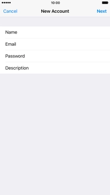 Press Description and key in the password for your email account.