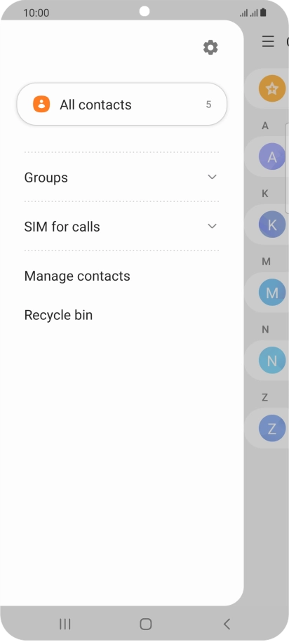 Press Manage contacts. Press Manage contacts.