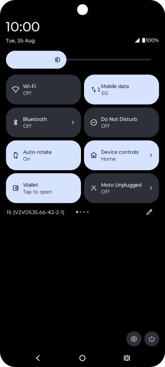 Press the settings icon.
