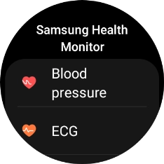 Press Blood pressure and follow the instructions on the screen to measure your blood pressure. Press Blood pressure and follow the instructions on the screen to measure your blood pressure.