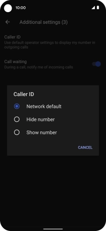 Press Show number to turn on caller identification.