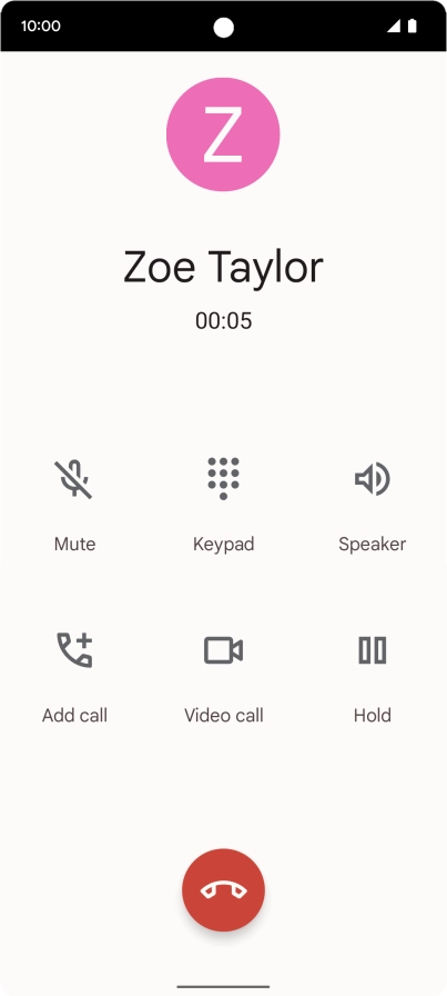 Press the end call icon. Press the end call icon.