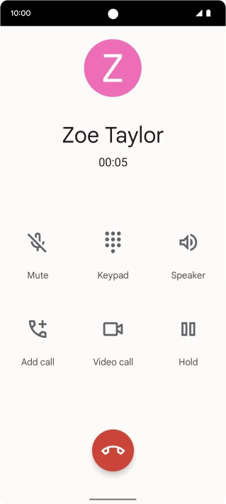 Press the end call icon. Press the end call icon.