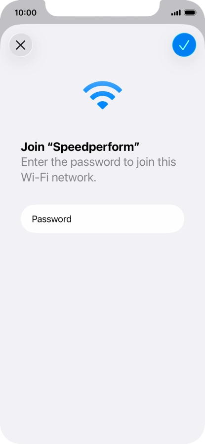 Press the confirm icon.