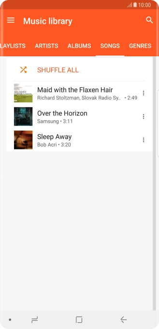 Press the required audio file.