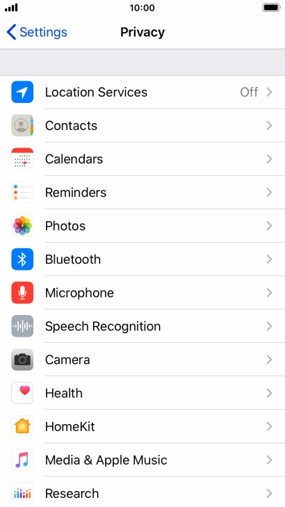 Press Location Services.