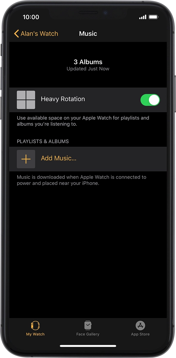 On your phone: Press Add Music... and go to the required playlist or album.