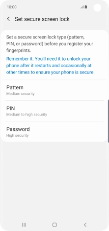 Press the required phone lock code and follow the instructions on the screen to create an additional phone lock code.