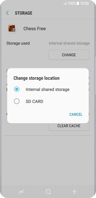 Press the name of the memory card. Press the name of the memory card.