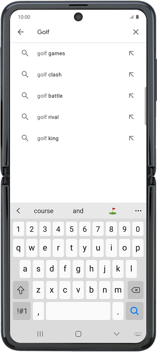 On your phone: Key in the name or subject of the required app and press the search icon.