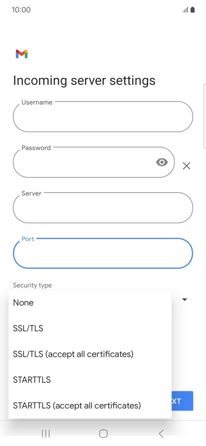 Press SSL/TLS.