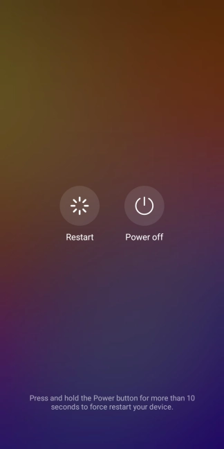 Press Power off. Press Power off.