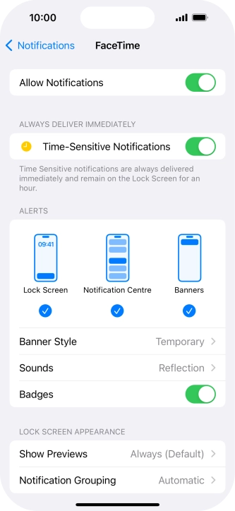 Press the indicator next to 