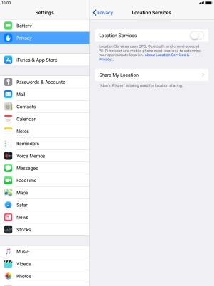 Press the indicator next to 