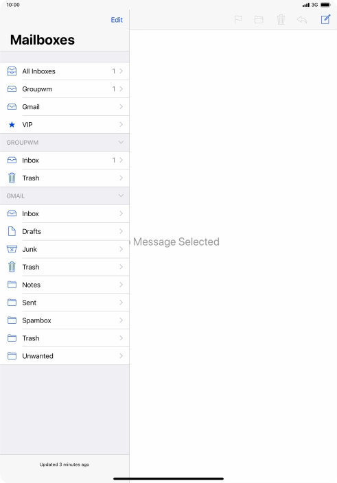 Press the required email account.