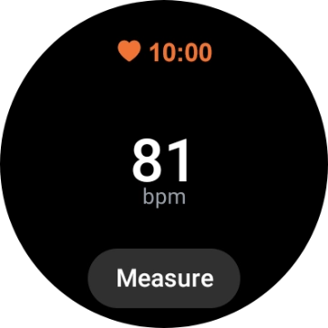 Press Measure and wait while your smartwatch measures your heart rate. Press Measure and wait while your smartwatch measures your heart rate.