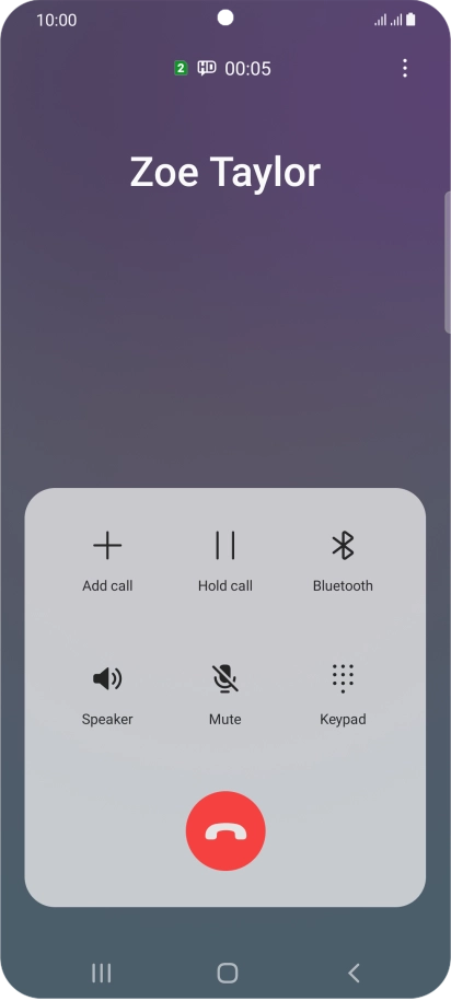 Press the end call icon. Press the end call icon.