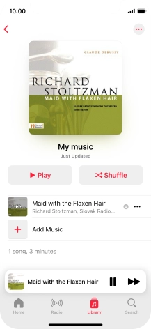 Press the song title. Press the song title.