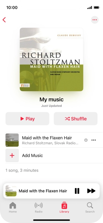 Press the song title. Press the song title.