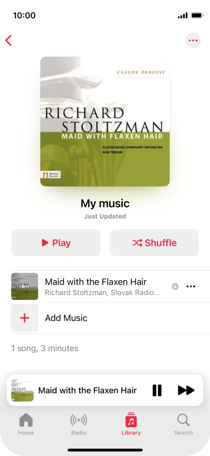 Press the song title. Press the song title.