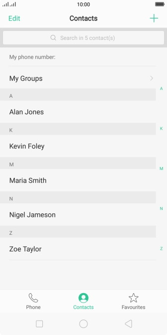 Press the new contact icon. Press the new contact icon.