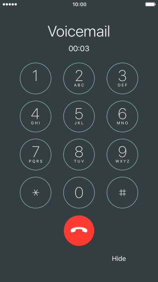 Press the end call icon to end the call.