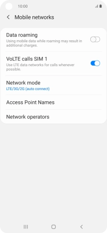 Press Network mode.